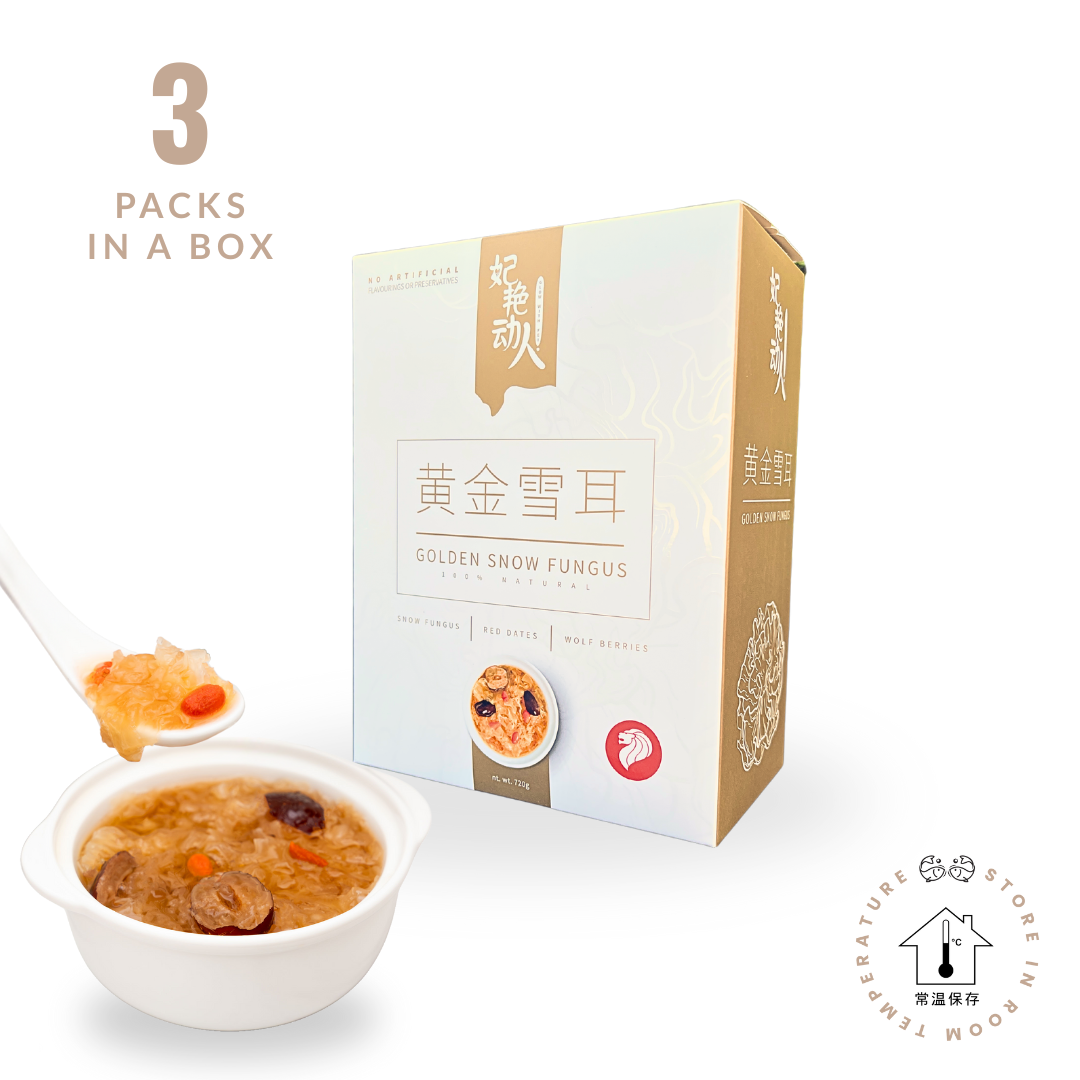 Mother's Day Promo - 3 Boxes with Gift Bag - Golden Snow Fungus 黄金雪耳 (3pkts x240ml per box)