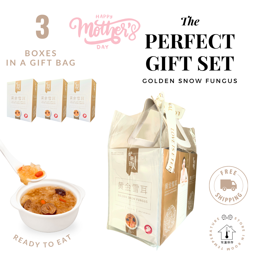 Mother's Day Promo - 3 Boxes with Gift Bag - Golden Snow Fungus 黄金雪耳 (3pkts x240ml per box)