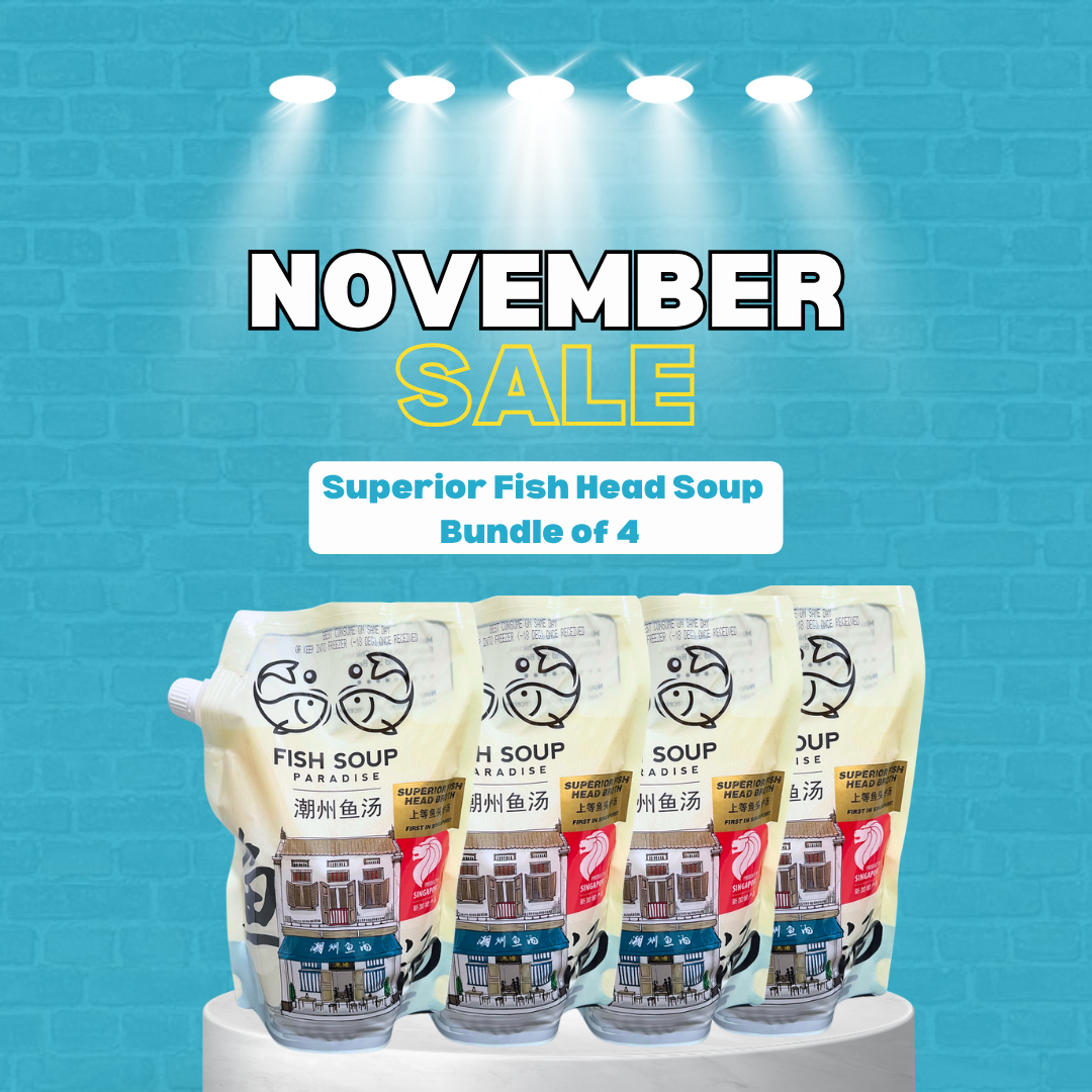 NOVEMBER  SALE - Bundle of 4 - Superior Fish Head Broth 1L 上等鱼头炉汤