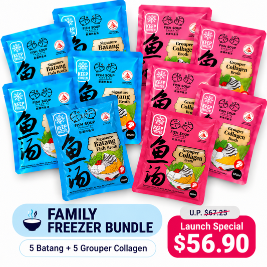 Family Freezer Bundle | 5 Batang + 5 Grouper Collagen Broth 500ml
