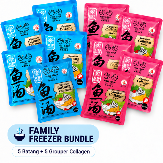 Family Freezer Bundle | 5 Batang + 5 Grouper Collagen Broth 500ml
