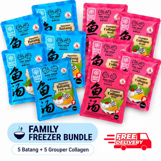 Family Freezer Bundle | 5 Batang + 5 Grouper Collagen Broth 500ml