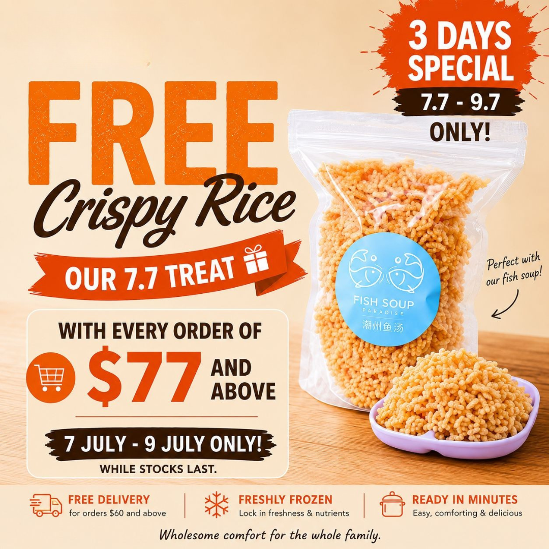 FREE 1 Pack Crispy Rice with every order $77 and above
