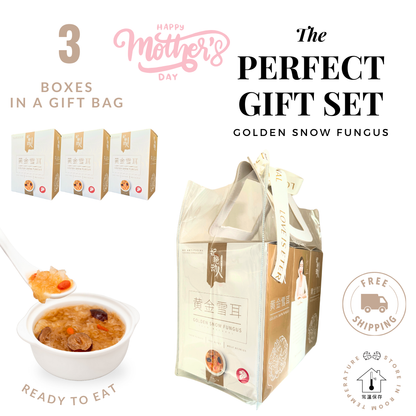 Mother's Day Promo - 3 Boxes with Gift Bag - Golden Snow Fungus 黄金雪耳 (3pkts x240ml per box)
