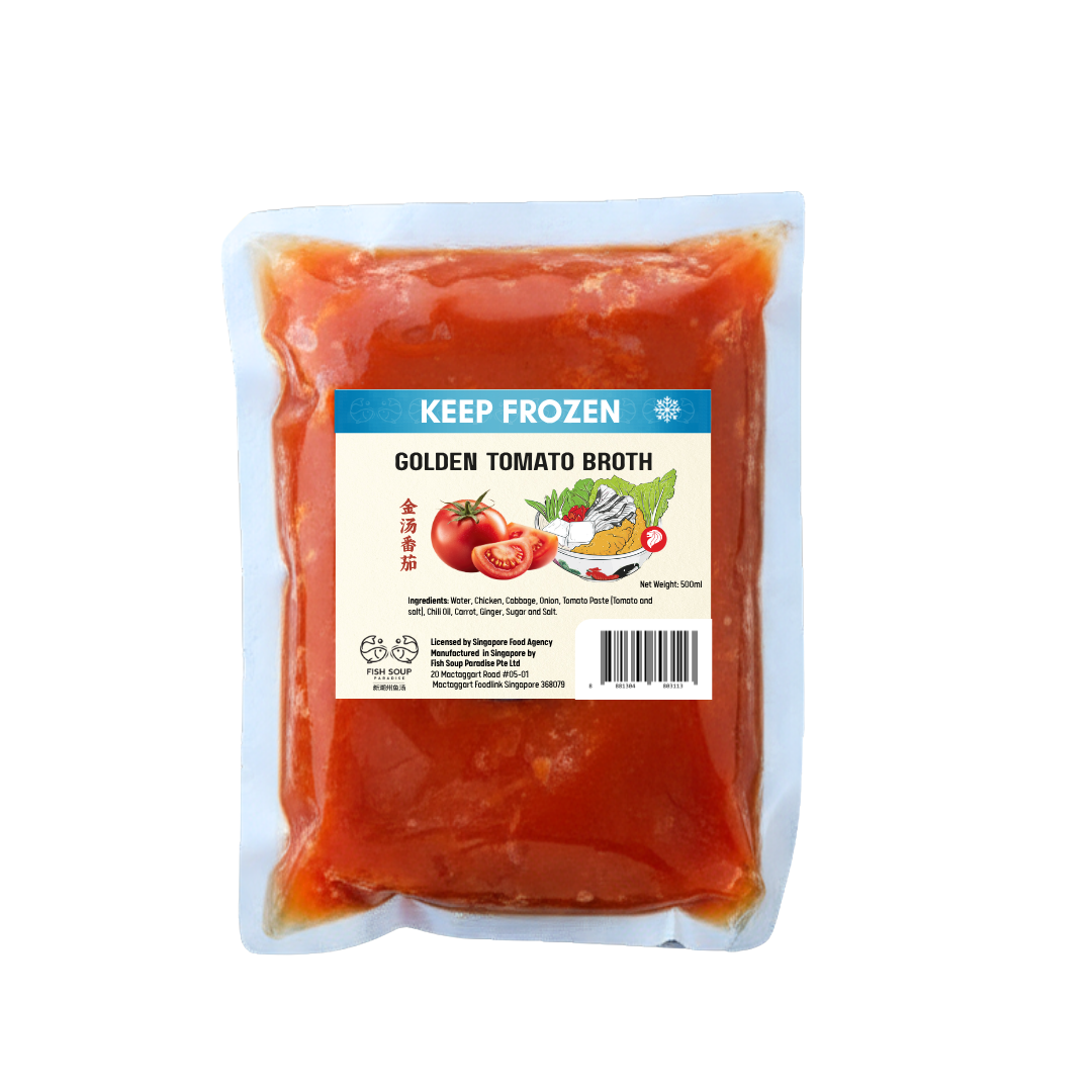 Golden Tomato Broth 金汤番茄 500ml (Frozen) - Free Knife Sliced Noodles x 2 pkt (single)