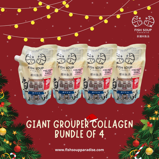 DEC PROMO - Bundle of 4 - Giant Grouper Collagen Broth 龙趸美滋汤 1L (Frozen)